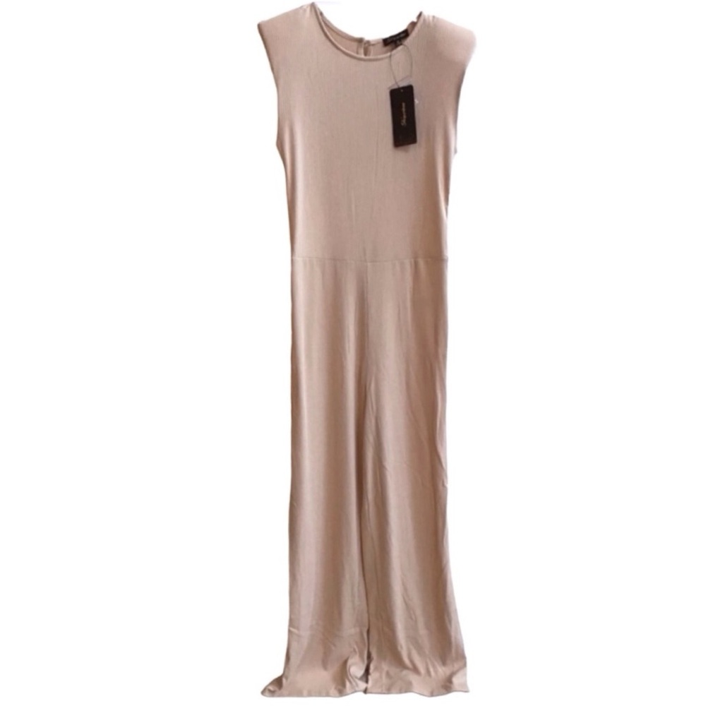 Shinestar Ribbed Cream Jumpsuit (NWT) (Size: Medium) - Picture 4 of 7
